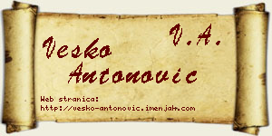 Vesko Antonović vizit kartica